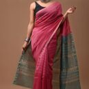 Designer Chanderi Pure Silk Saree - Pink