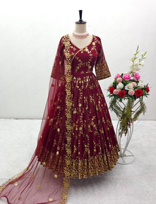 Designer Anarkali Suits   - Maroon