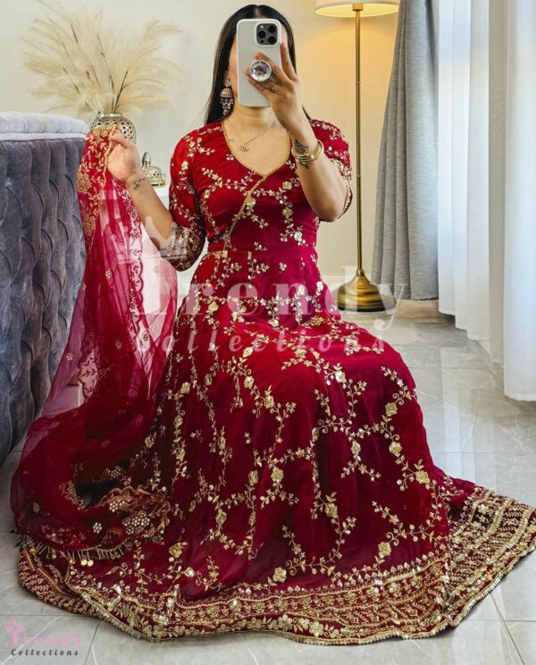 Designer Anarkali Suits   - Maroon