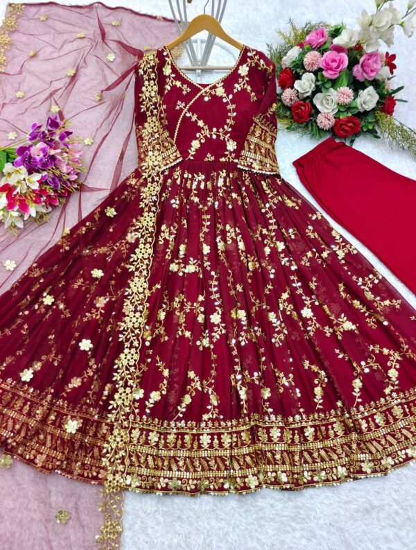 Designer Anarkali Suits   - Maroon