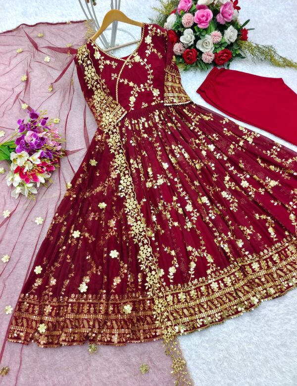 Designer Anarkali Suits   - Maroon