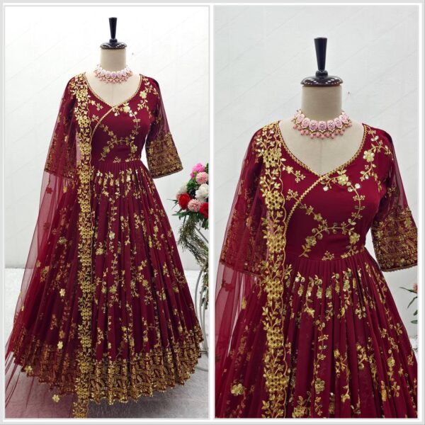 Designer Anarkali Suits   - Maroon