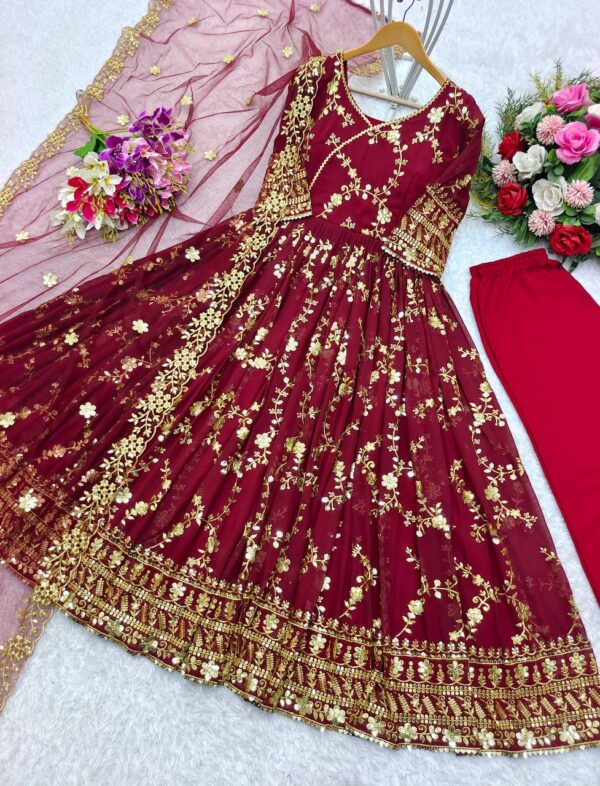 Designer Anarkali Suits   - Maroon