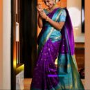 Banarasi Katan Pure Silk Saree - Purple
