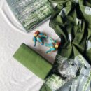 Natural Dyed Cotton Unstitched Salwar Suits - Green