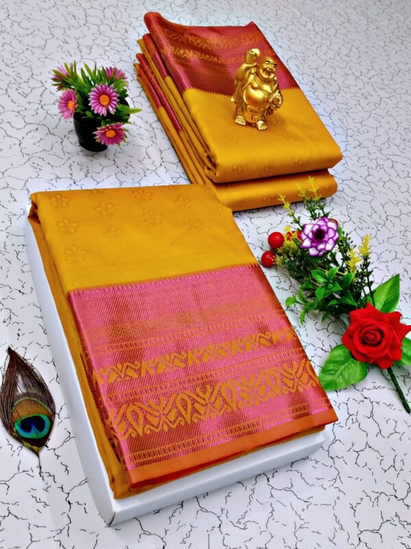 Art Silk Saree - Yellow