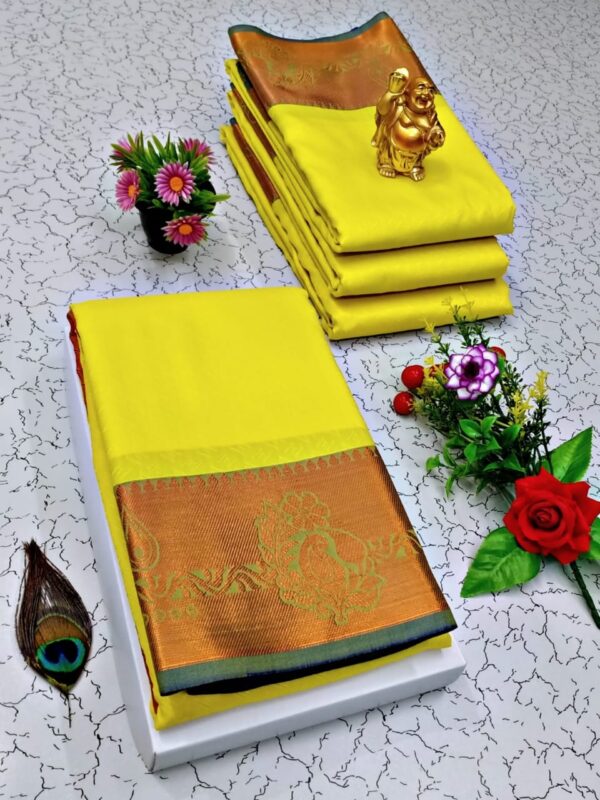 Art Silk Saree - Yellow