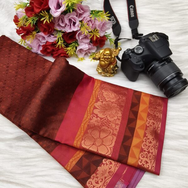 Art Silk Saree - Brown