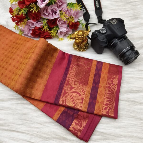 Art Silk Saree - Brown