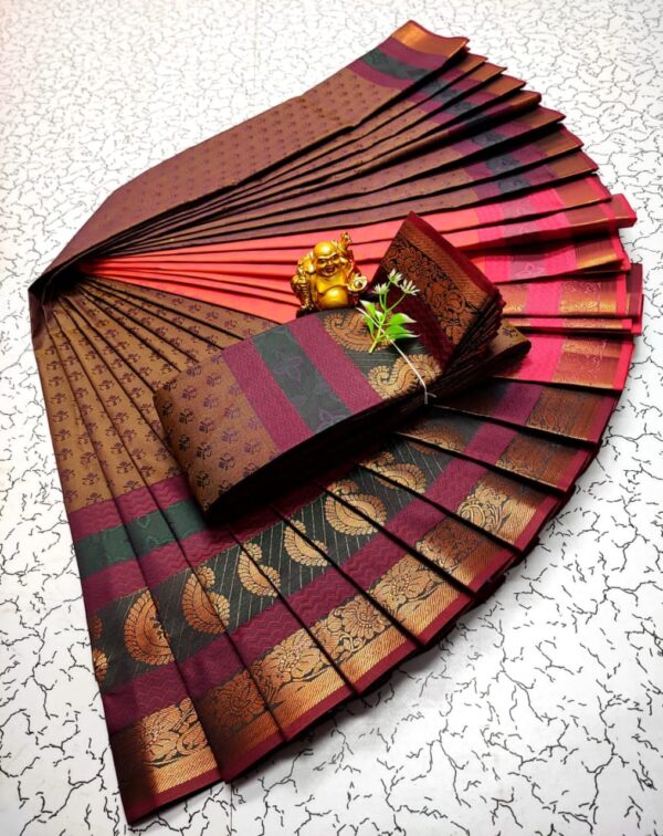 Art Silk Saree - Brown