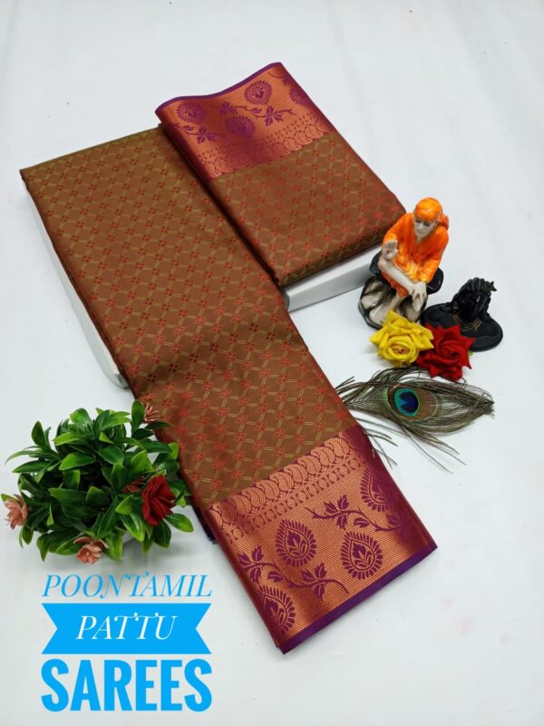 Art Silk Saree - Brown