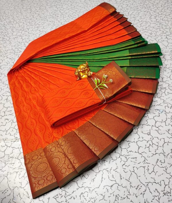 Art Silk Saree - Orange