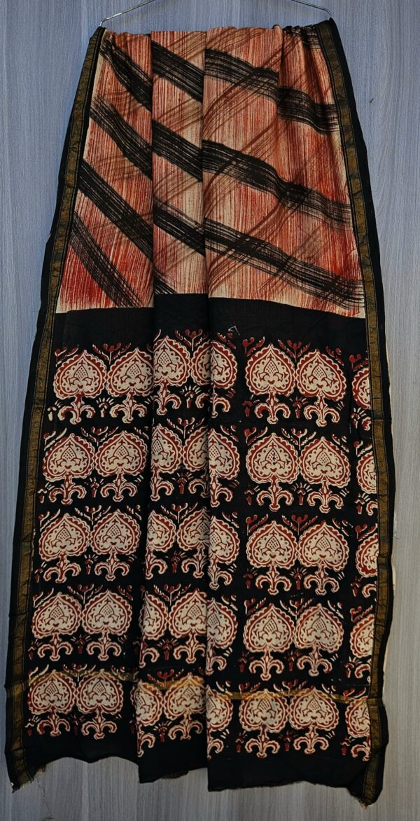 MAHATI Designer Chanderi Silk Saree - Brown