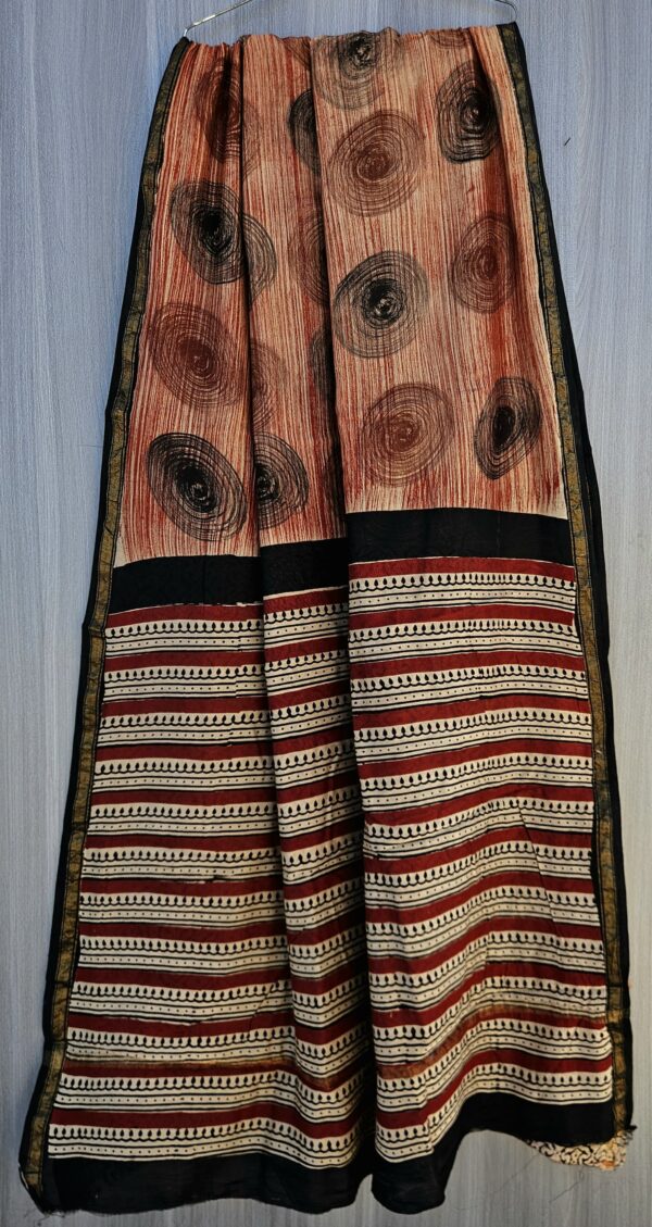 MAHATI Designer Chanderi Silk Saree - Brown