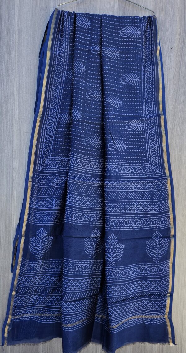 MAHATI Designer Chanderi Silk Saree - Blue