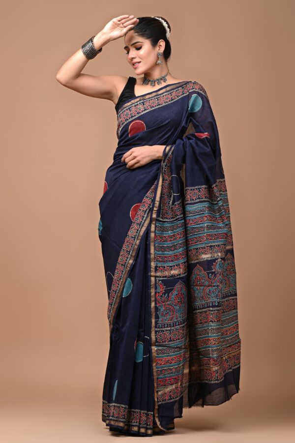 MAHATI Designer Chanderi Silk Saree - Blue