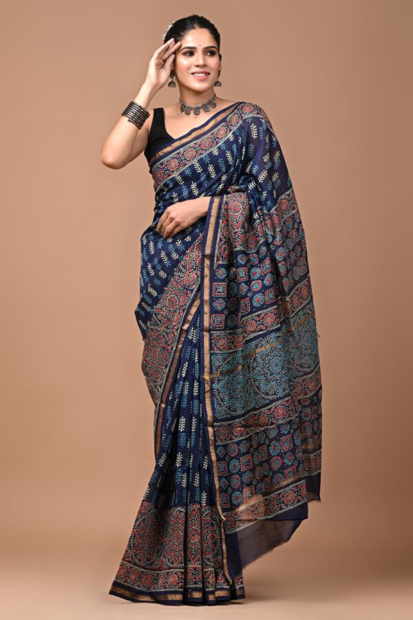 MAHATI Designer Chanderi Silk Saree - Blue