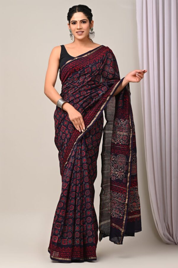 MAHATI Designer Chanderi Silk Saree - Blue