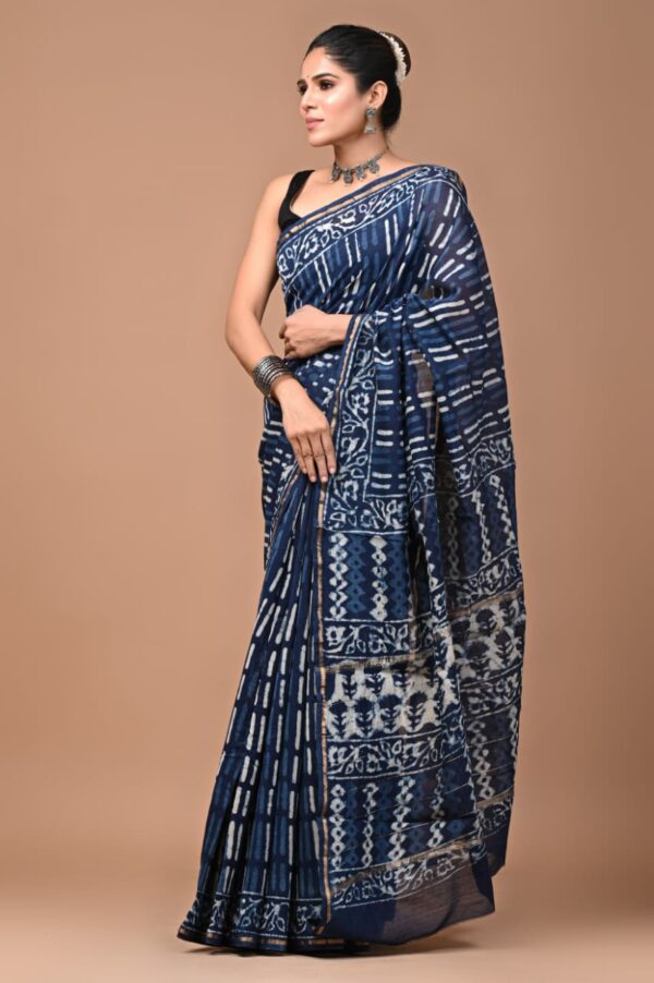 MAHATI Designer Chanderi Silk Saree - Blue