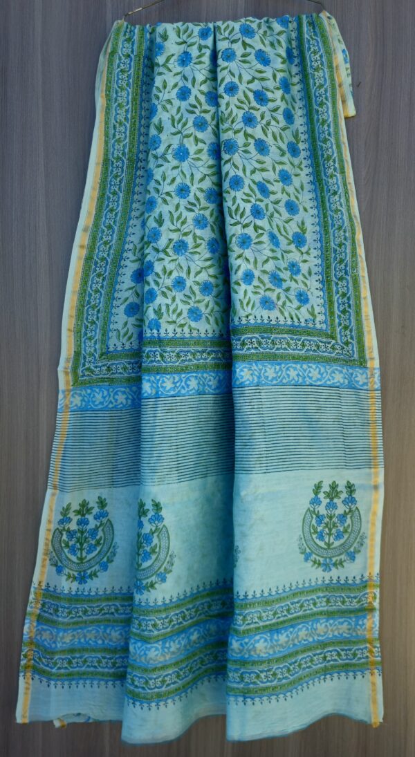 MAHATI Designer Chanderi Silk Saree - Blue