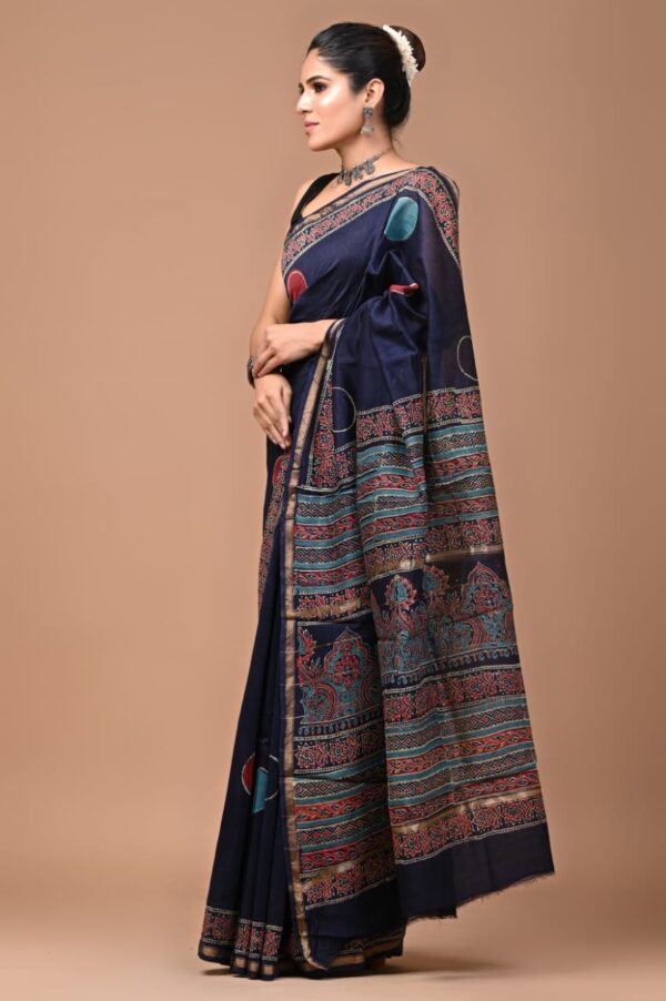 MAHATI Designer Chanderi Silk Saree - Blue