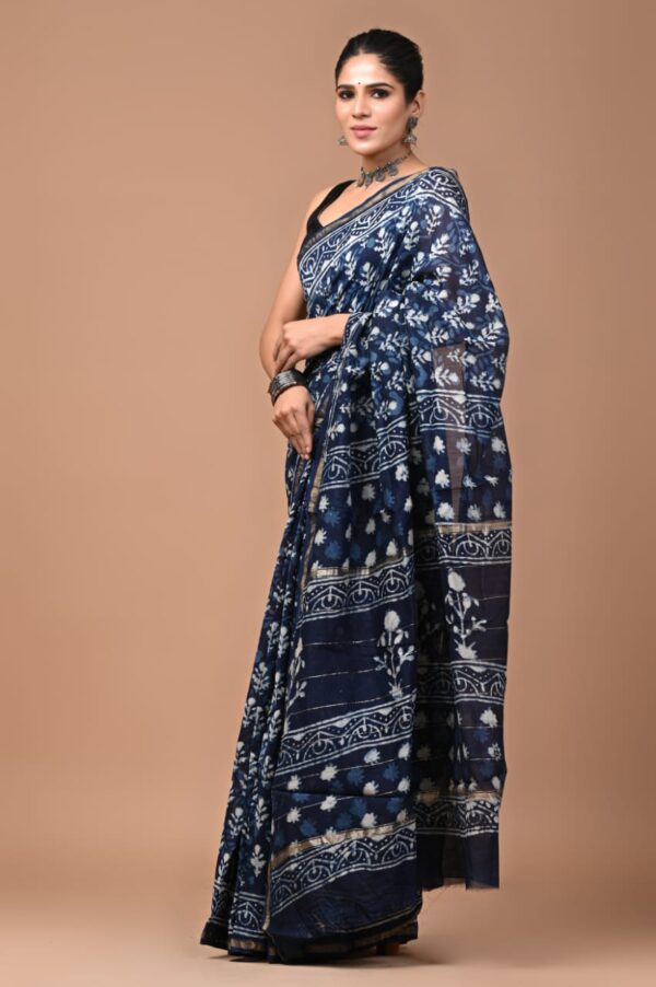 MAHATI Designer Chanderi Silk Saree - Blue