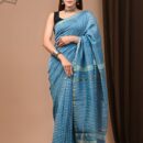 Chanderi Silk Saree - Hand Block Print