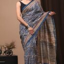 Chanderi Silk Saree - Hand Block Print