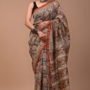 Chanderi Silk Saree - Hand Block Print