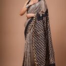 Chanderi Silk Saree - Hand Block Print