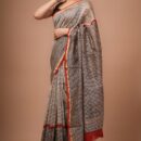 Chanderi Silk Saree - Hand Block Print