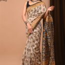 Chanderi Silk Saree - Hand Block Print