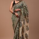 Chanderi Silk Saree - Hand Block Print