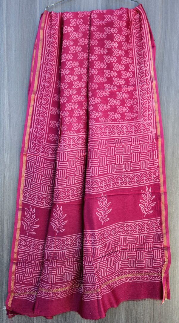 MAHATI Designer Chanderi Silk Saree - Pink