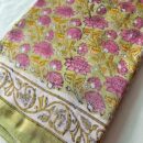 Chanderi Silk Saree - Hand Block Print