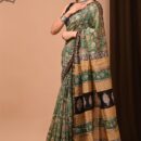 Chanderi Silk Saree - Hand Block Print
