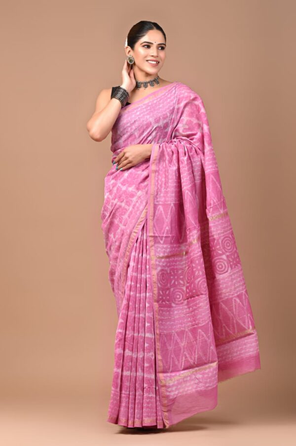 MAHATI Designer Chanderi Silk Saree - Pink