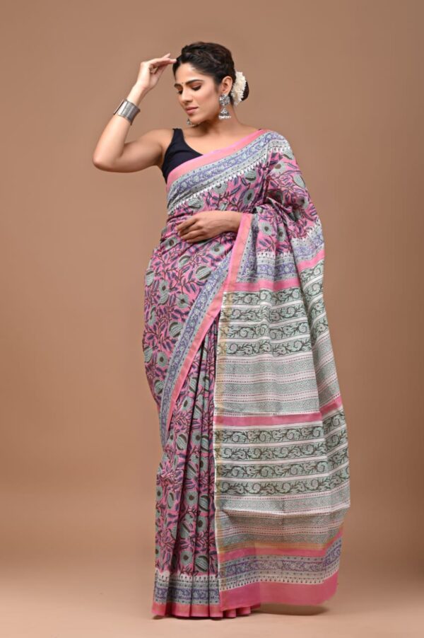 MAHATI Designer Chanderi Silk Saree - Violet