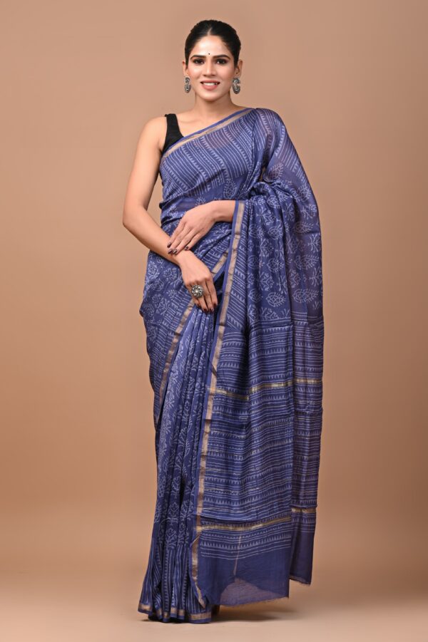 MAHATI Designer Chanderi Silk Saree - Violet