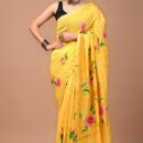 Chanderi Silk Saree - Hand Block Print