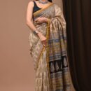 Chanderi Silk Saree - Hand Block Print