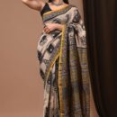 Chanderi Silk Saree - Hand Block Print