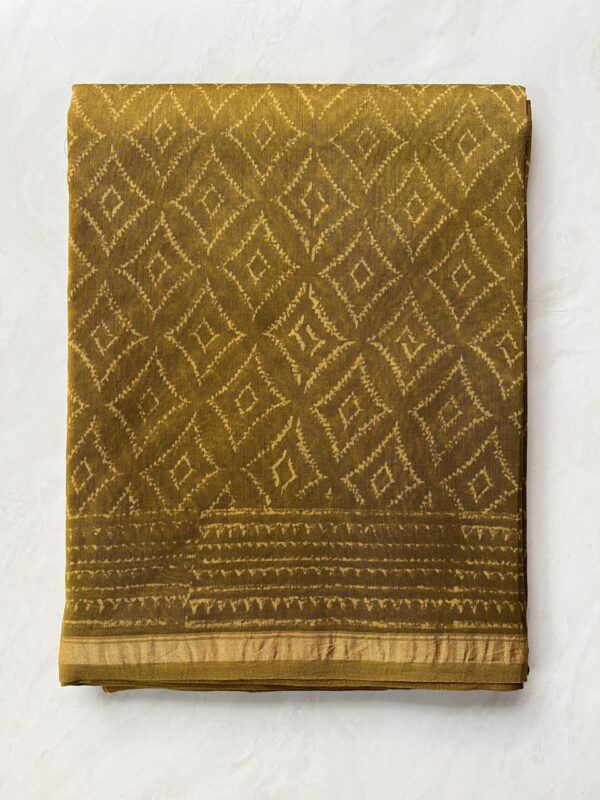 MAHATI Designer Chanderi Silk Saree - Green