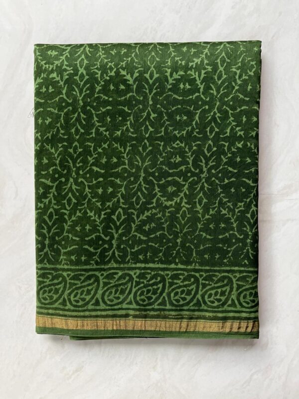 MAHATI Designer Chanderi Silk Saree - Green