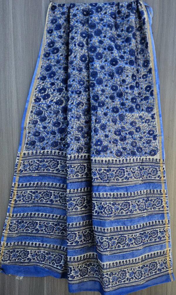 MAHATI Designer Chanderi Silk Saree - Blue