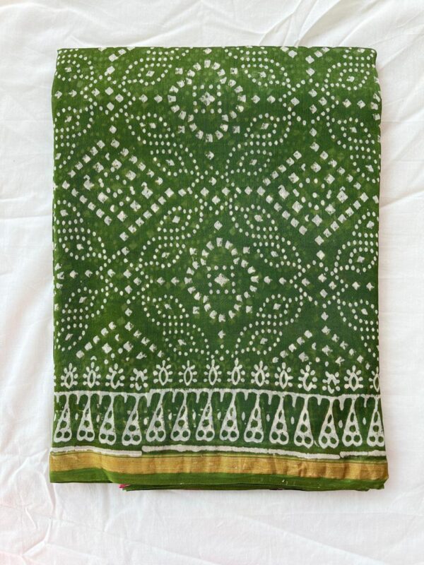 MAHATI Designer Chanderi Silk Saree - Green