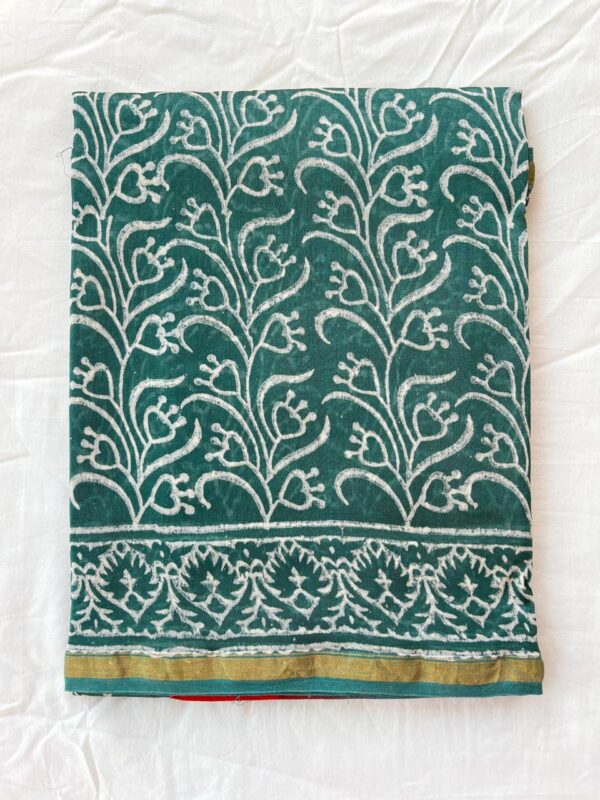 MAHATI Designer Chanderi Silk Saree - Green