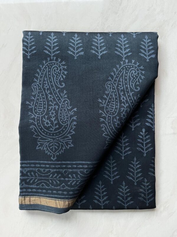 MAHATI Designer Chanderi Silk Saree - Grey