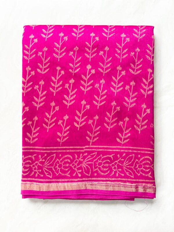 MAHATI Designer Chanderi Silk Saree - Pink