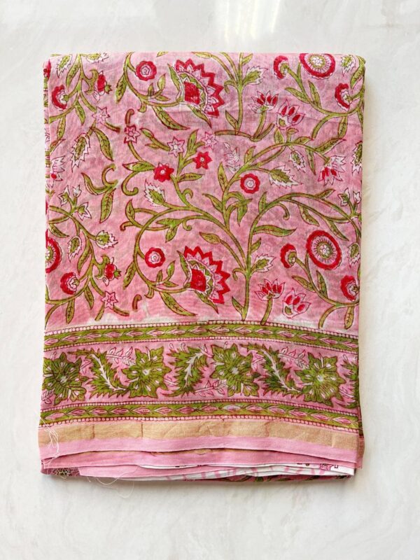 MAHATI Designer Chanderi Silk Saree - Peach